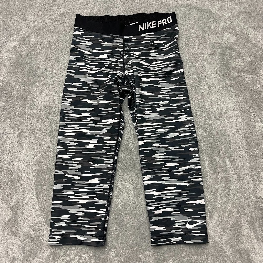 Nike Pro White Black Camo Leggings Womens Medium